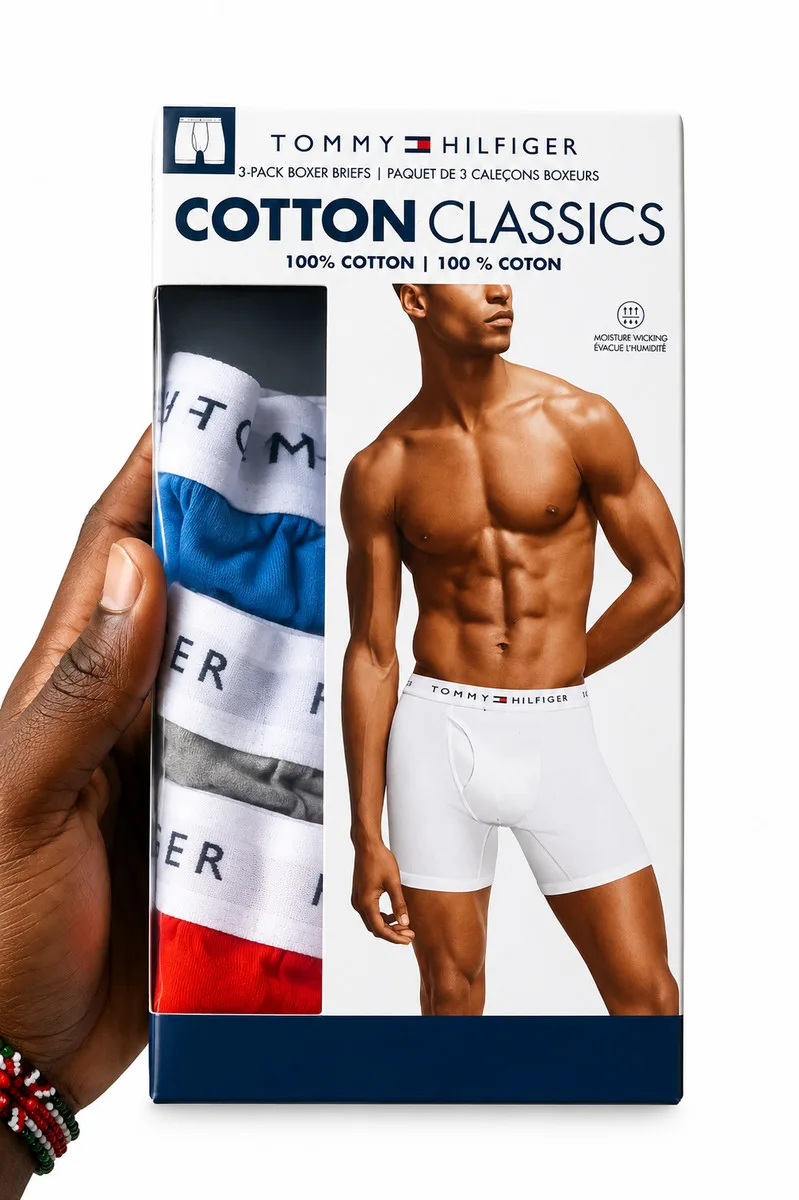 Tommy Hilfiger Cotton Boxer Briefs 3-Pack — Black